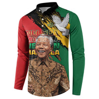 Nelson Mandela International Day Button Sweatshirt African Pattern Grunge Style - Wonder Print Shop