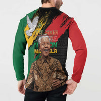 Nelson Mandela International Day Button Sweatshirt African Pattern Grunge Style - Wonder Print Shop