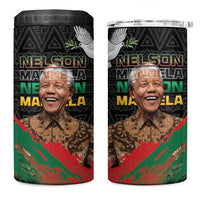 Nelson Mandela International Day 4 in 1 Can Cooler Tumbler African Pattern Grunge Style - Wonder Print Shop