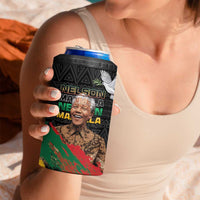 Nelson Mandela International Day 4 in 1 Can Cooler Tumbler African Pattern Grunge Style - Wonder Print Shop