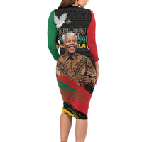 Nelson Mandela International Day Family Matching Long Sleeve Bodycon Dress and Hawaiian Shirt African Pattern Grunge Style - Wonder Print Shop