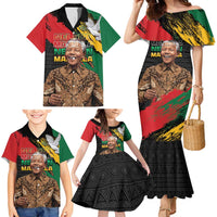 Nelson Mandela International Day Family Matching Mermaid Dress and Hawaiian Shirt African Pattern Grunge Style - Wonder Print Shop