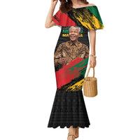 Nelson Mandela International Day Family Matching Mermaid Dress and Hawaiian Shirt African Pattern Grunge Style - Wonder Print Shop