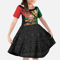 Nelson Mandela International Day Family Matching Off The Shoulder Long Sleeve Dress and Hawaiian Shirt African Pattern Grunge Style - Wonder Print Shop