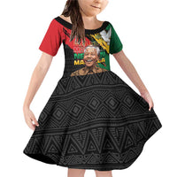 Nelson Mandela International Day Family Matching Off Shoulder Short Dress and Hawaiian Shirt African Pattern Grunge Style - Wonder Print Shop