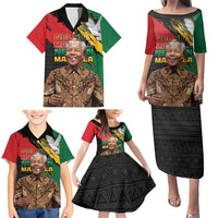Nelson Mandela International Day Family Matching Puletasi and Hawaiian Shirt African Pattern Grunge Style - Wonder Print Shop