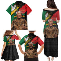 Nelson Mandela International Day Family Matching Puletasi and Hawaiian Shirt African Pattern Grunge Style - Wonder Print Shop