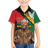 Nelson Mandela International Day Family Matching Short Sleeve Bodycon Dress and Hawaiian Shirt African Pattern Grunge Style - Wonder Print Shop