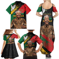Nelson Mandela International Day Family Matching Summer Maxi Dress and Hawaiian Shirt African Pattern Grunge Style - Wonder Print Shop