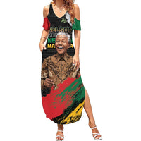 Nelson Mandela International Day Family Matching Summer Maxi Dress and Hawaiian Shirt African Pattern Grunge Style - Wonder Print Shop