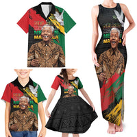 Nelson Mandela International Day Family Matching Tank Maxi Dress and Hawaiian Shirt African Pattern Grunge Style - Wonder Print Shop