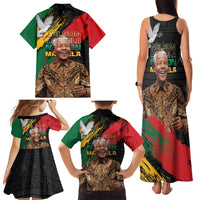 Nelson Mandela International Day Family Matching Tank Maxi Dress and Hawaiian Shirt African Pattern Grunge Style - Wonder Print Shop
