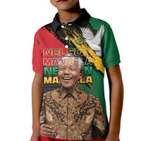 Nelson Mandela International Day Kid Polo Shirt African Pattern Grunge Style - Wonder Print Shop