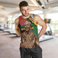 Nelson Mandela International Day Men Tank Top African Pattern Grunge Style - Wonder Print Shop