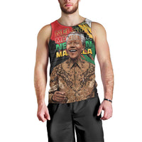 Nelson Mandela International Day Men Tank Top African Pattern Grunge Style - Wonder Print Shop