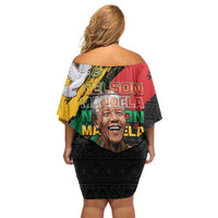 Nelson Mandela International Day Off Shoulder Short Dress African Pattern Grunge Style - Wonder Print Shop