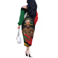 Nelson Mandela International Day Off The Shoulder Long Sleeve Dress African Pattern Grunge Style - Wonder Print Shop