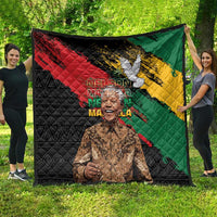 Nelson Mandela International Day Quilt African Pattern Grunge Style - Wonder Print Shop