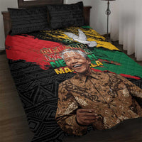 Nelson Mandela International Day Quilt Bed Set African Pattern Grunge Style - Wonder Print Shop