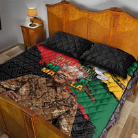 Nelson Mandela International Day Quilt Bed Set African Pattern Grunge Style - Wonder Print Shop