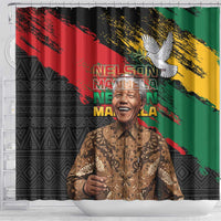 Nelson Mandela International Day Shower Curtain African Pattern Grunge Style - Wonder Print Shop