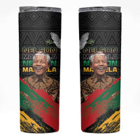 Nelson Mandela International Day Skinny Tumbler African Pattern Grunge Style - Wonder Print Shop