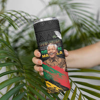 Nelson Mandela International Day Skinny Tumbler African Pattern Grunge Style - Wonder Print Shop