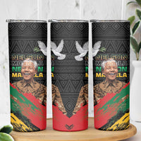 Nelson Mandela International Day Skinny Tumbler African Pattern Grunge Style - Wonder Print Shop