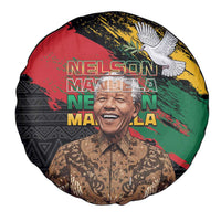 Nelson Mandela International Day Spare Tire Cover African Pattern Grunge Style - Wonder Print Shop