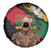 Nelson Mandela International Day Spare Tire Cover African Pattern Grunge Style - Wonder Print Shop
