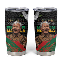 Nelson Mandela International Day Tumbler Cup African Pattern Grunge Style - Wonder Print Shop