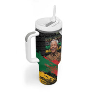 Nelson Mandela International Day Tumbler With Handle African Pattern Grunge Style - Wonder Print Shop