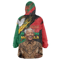 Nelson Mandela International Day Wearable Blanket Hoodie African Pattern Grunge Style - Wonder Print Shop