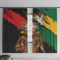 Nelson Mandela International Day Window Curtain African Pattern Grunge Style - Wonder Print Shop