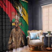 Nelson Mandela International Day Window Curtain African Pattern Grunge Style - Wonder Print Shop