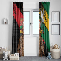 Nelson Mandela International Day Window Curtain African Pattern Grunge Style - Wonder Print Shop