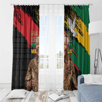 Nelson Mandela International Day Window Curtain African Pattern Grunge Style - Wonder Print Shop