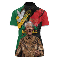 Nelson Mandela International Day Women Polo Shirt African Pattern Grunge Style - Wonder Print Shop