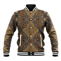 Madiba Nelson Mandela Baseball Jacket Indonesia Batik Earthy Brown - Wonder Print Shop