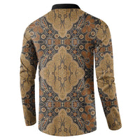 Madiba Nelson Mandela Button Sweatshirt Indonesia Batik Earthy Brown - Wonder Print Shop