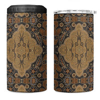 Madiba Nelson Mandela 4 in 1 Can Cooler Tumbler Indonesia Batik Earthy Brown - Wonder Print Shop