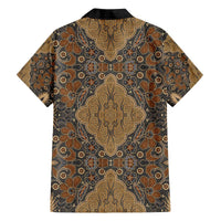 Madiba Nelson Mandela Family Matching Off The Shoulder Long Sleeve Dress and Hawaiian Shirt Indonesia Batik Earthy Brown - Wonder Print Shop