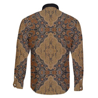 Madiba Nelson Mandela Family Matching Off The Shoulder Long Sleeve Dress and Hawaiian Shirt Indonesia Batik Earthy Brown - Wonder Print Shop