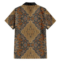 Madiba Nelson Mandela Family Matching Off Shoulder Maxi Dress and Hawaiian Shirt Indonesia Batik Earthy Brown - Wonder Print Shop