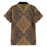 Madiba Nelson Mandela Family Matching Short Sleeve Bodycon Dress and Hawaiian Shirt Indonesia Batik Earthy Brown - Wonder Print Shop
