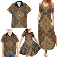 Madiba Nelson Mandela Family Matching Summer Maxi Dress and Hawaiian Shirt Indonesia Batik Earthy Brown - Wonder Print Shop