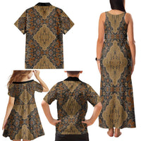 Madiba Nelson Mandela Family Matching Tank Maxi Dress and Hawaiian Shirt Indonesia Batik Earthy Brown - Wonder Print Shop