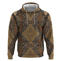 Madiba Nelson Mandela Hoodie Indonesia Batik Earthy Brown - Wonder Print Shop