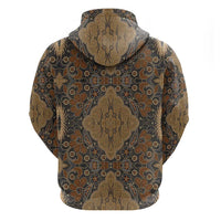 Madiba Nelson Mandela Hoodie Indonesia Batik Earthy Brown - Wonder Print Shop