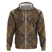 Madiba Nelson Mandela Hoodie Indonesia Batik Earthy Brown - Wonder Print Shop